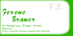 ferenc bramer business card